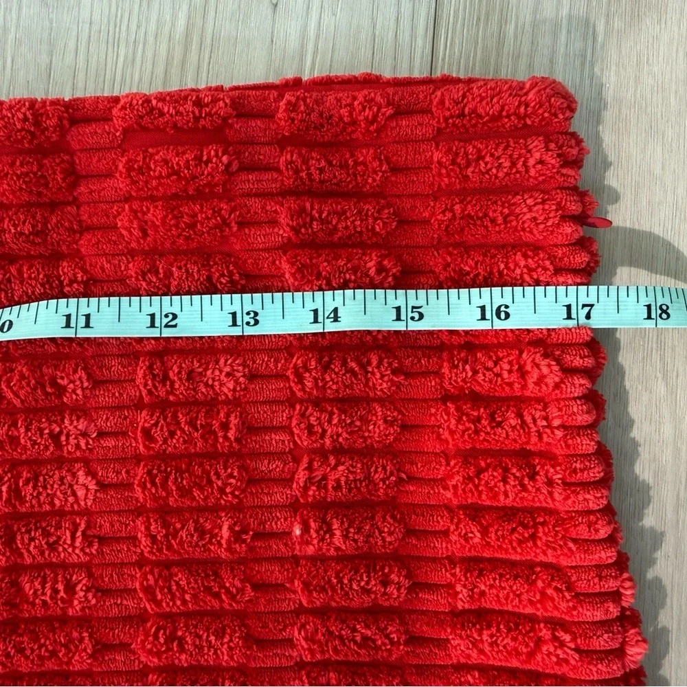 Cozy Soft Red Textured Pillow cases with zipper 17 1/2 inches